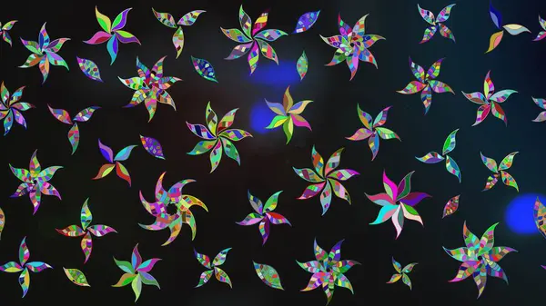 Yapraklı çizim şekli. Şirin, zarif çiçekler Raster illüstrasyonu. Poster ya da kapak için arka plan. Tekstil için figür. Davetiye ve kartpostal tasarımı için dekoratif çiçek unsurları.