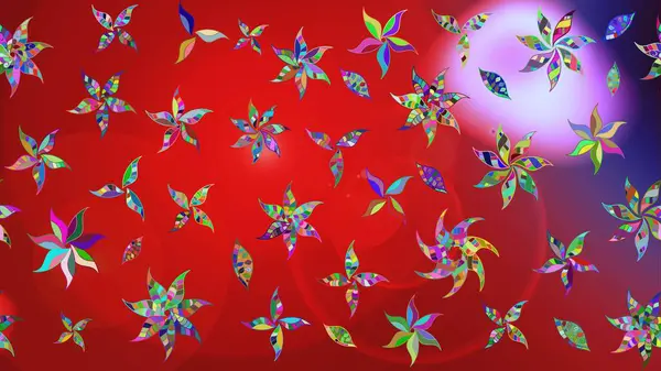 Raster çiçek desenli çiçek deseni, yapraklar, dekoratif elementler, sıçrama, lekeler, el çizimi kontur çizgileri ve Doodle çizim stili, grafik raster çizim çizimi.