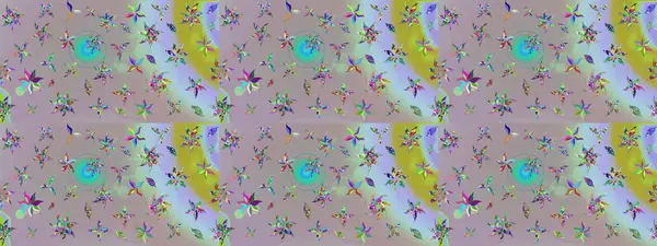 Raster düz çiçek çizim deseni. Hediye ambalaj kağıdı, tebrik kartları, posterler ve pankart tasarımı. Tarafsız renklerde çiçekler.