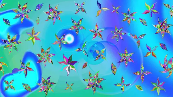 Doğa. Küçük çiçekte güzel bir desen var. Raster deseni. Çiçek kompozisyonu. Çiçek kolajı. - Mavi çiçekler. Çiçek arka planı.