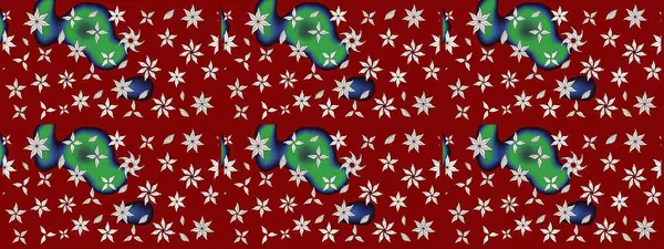 Raster illüstrasyonundaki çiçek desenli çizim. Kırmızı renkte çiçekler.