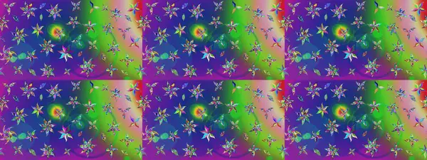 Yaz çiçekleri teması. Klasik çiçekler. El çizimi, soyut ve süslü elementler. Yeşil renkler. Suluboya resim taklit Raster illüstrasyonu.