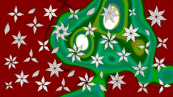 Tropik çiçekler. Gömlek, arka plan modelini çiz. Kırmızı renkte çiçekler.