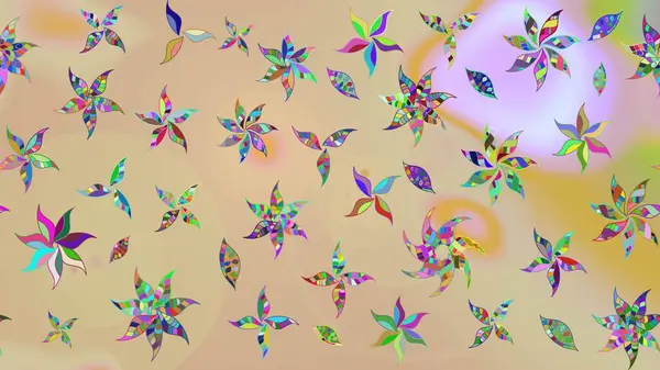 Bej renkli çiçekler. Tropik çiçekler. Gömlek çizimi Arkaplan Deseni.