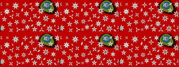 Küçük çiçekli basit bir çiçek çizimi. Kırmızı renkte sevimli çiçekler. Moda baskısı, albüm, ambalaj kağıdı ve duvar kağıdı için zarif dekoratif süslemeler. Raster illüstrasyonu.