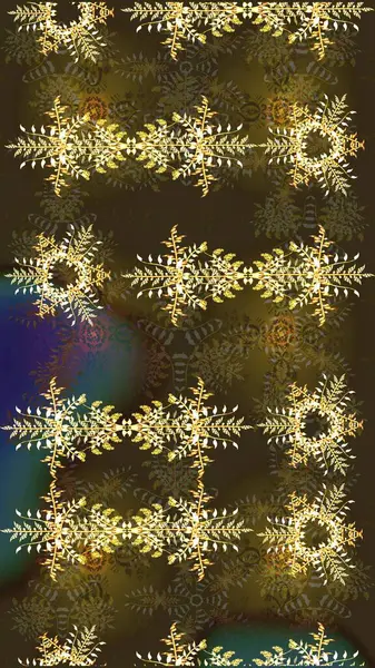 Kar Tanesi Simgesi. Kış kar tanesi. Kahverengi, gri ve yeşil renklerde izole edilmiş. Kar Tanesi Raster çizimi.