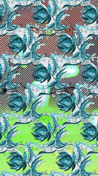 Nazik, narin çiçek arkaplanı. Çiçekli karalama şeklinde Raster çiçek deseni. Mavi, nötr ve yeşil renkte çiçekler.