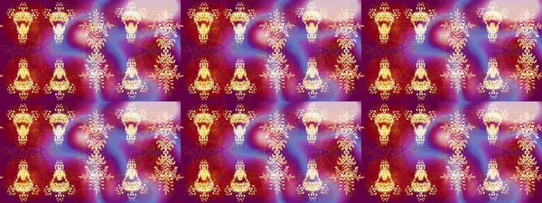 Renkli desenli kusursuz desen, mor çiçekler ve dekoratif elementler. Kusursuz bir geçmişi var. Raster illüstrasyonu. Kumaş, tekstil, duvar kağıdı baskısı için. Antika retro tarzı.