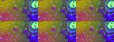 Raster illüstrasyonu. Düz Çiçek Elementleri Tasarımı. Zentangle soyut çiçekleri. Renkli Bahar Teması eskiz kalıbı. Güzel kumaş deseni. Çiçek tozu..