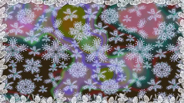 Renkli Bahar Temalı Kusursuz Arkaplan. Tarafsız renklerde çiçekler. Düz Çiçek Elementleri Tasarımı. Çiçekle kusursuz desen.