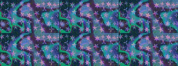 Yapraklı çiçekler ve mavi renkli papatya çiçekleri. Eskiz arkaplan modeli. Raster - stok.