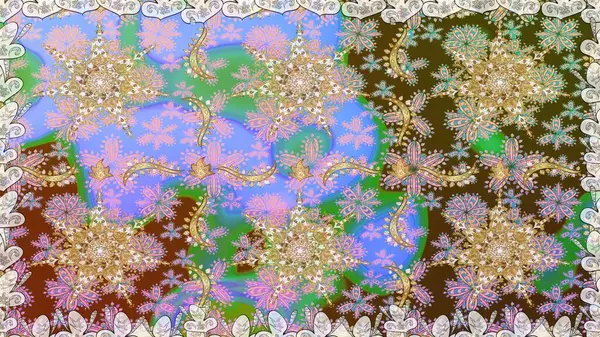 Damask pürüzsüz süsü. Geleneksel raster ve altın desen. Nötr renkler üzerinde klasik oryantal desen.