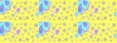 Gömlek, arka plan modelini çiz. Tropik çiçekler. Sarı renkte çiçekler.