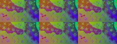 Kabile sanatı boho baskısı, klasik çiçek arkaplanı. Arkaplan dokusu, duvar kağıdı, yeşil renkli çiçek teması. Soyut etnik raster çizim kalıbı.