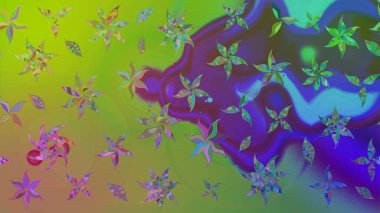 Çiçek desenli eskiz, yaz çiçekleri. Yeşil renkli çiçekler. Düz Çiçek Elementleri Tasarımı. Renkli Bahar Teması çizim şablonu.