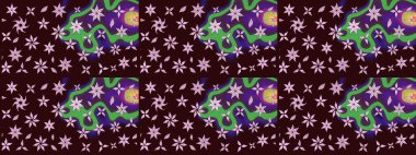 Raster deseni. Organik elementler. Botanik çizim kalıbı. Suluboya etkisi.