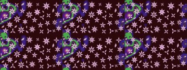 Renkli Yaz Temalı eskiz kalıbı. Güzel kumaş deseni. Düz Çiçek Elementleri Tasarımı. Raster illüstrasyonunda çiçek deseni çizimi.