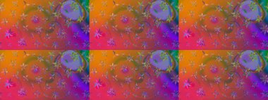 Raster illüstrasyonu. Turuncu renkli çiçekler. Çiçek desenli eskiz, vuruşlar, sıçramalar, yaz çiçekleri..