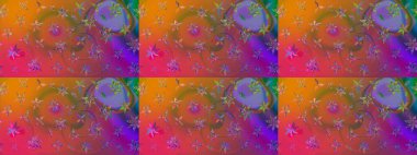 Raster illüstrasyonu. Turuncu renkli çiçekler. Çiçek desenli eskiz, vuruşlar, sıçramalar, yaz çiçekleri..