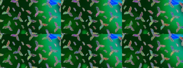 Raster sevimli kar taneleri renkli arka plan üzerinde. Raster resim. Raster kar taneleri desen.