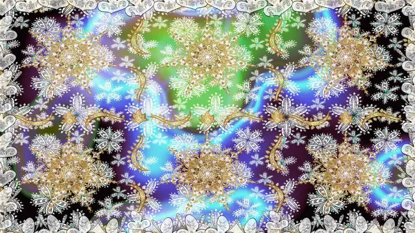 Tarafsız renklerde ve altın elementlerle geleneksel klasik altın raster deseni. Barok tarzında kusursuz bir doğulu süsü..