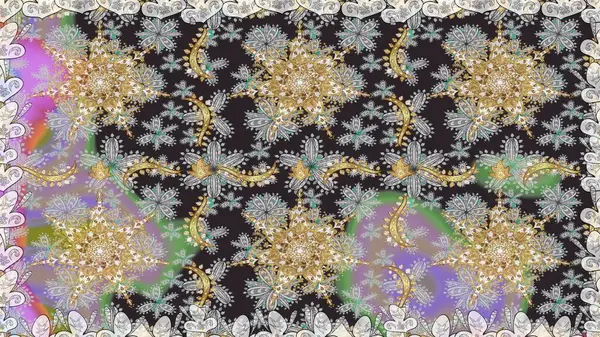 Gri renkli desen. Raster Golden Mehndi kusursuz desen. Kına dövmeli süs çiçekleri, altın çıkartmalar, mehndi ve yoga tasarımı, kartlar ve parmak izleri..