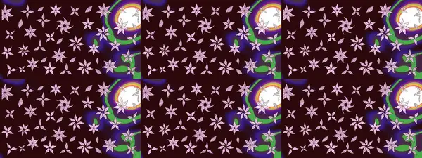 Güzel kumaş deseni. Raster suluboya deseni, narin çiçekler, kahverengi çiçekler, tebrik kartı şablonu..