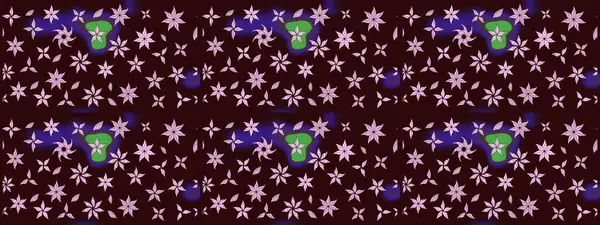 Küçük çiçekte hoş bir çiçek deseni var. Kahverengi renkler ve parlak çiçekler üzerine soyut çizim deseni. Çiçek elementli zarif raster dokusu..