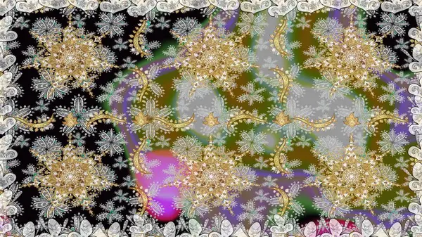 Raster altın desen. Doğulu stil, altın elementli gri renkli altın desenli arabesk yapar. Kusursuz kıvırcık saçlar..