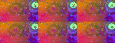 Raster illüstrasyonu. Kahverengi renklere karalamalar çizilmiş çiçek deseni.