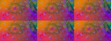 Raster. Kahverengi renkte güzel çiçekler, suluboya desenli eskiz deseni, duvar kağıdı, kart veya kumaş için fayanslı..