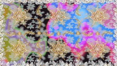 Barok tarzında kusursuz bir doğulu süsü. Tarafsız renklerde altın elementler. Geleneksel klasik raster altın pürüzsüz desen.