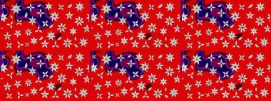 Raster illüstrasyonundaki çiçek desenli çizim. Kırmızı renklerde. Güzel kumaş deseni. Raster illüstrasyonu.