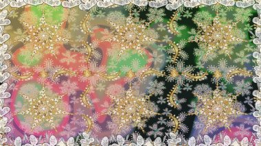 Kusursuz oryantal klasik altın desen. Tarafsız renklerde altın tekrarlayan elementler içeren Raster soyut arkaplanı.