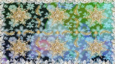 Barok tarzında kusursuz bir doğulu süsü. Raster geleneksel altın pürüzsüz desen nötr renkler üzerinde.