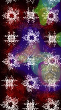 Kar taneleri, kar yağışı. İllüzyon. Düşen Noel stili kar taneleri. Güzel, siyah, kahverengi ve nötr kar taneleri renkli bir arkaplanda izole edilmiş..