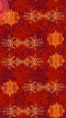 Farklı kar taneleri toplayıcısı, kırmızı, turuncu ve mor renkte kış elementleri. Raster Noel soyut renkli arkaplan ve tatlı kar tanesi.