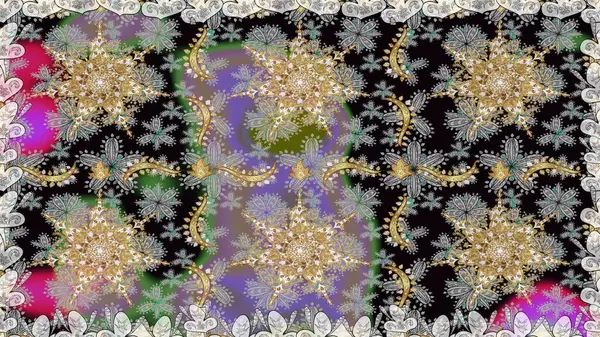 Barok tarzında kusursuz bir doğulu süsü. Raster geleneksel altın pürüzsüz desen gri renklerde.