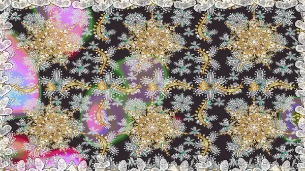 Duvar kâğıdı barok, İspanyol kumaşı. Şık bir grafik desen. Çiçek deseni. Gri renklerdeki altın elementler. Kusursuz raster arkaplanı.