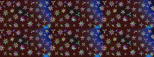 Üzerinde gelincikler ve vadi zambakları olan renkli çiçek desenli nakış deseni. Tekstil tasarımı için kahverengi renkli geleneksel halk çiçekleri buketi.