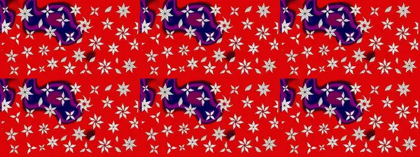 Raster illüstrasyonundaki çiçek desenli çizim. Kırmızı renklerde. Güzel kumaş deseni. Raster illüstrasyonu.