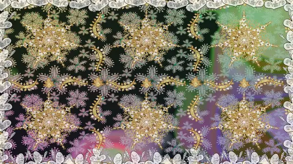 Gri renkli ve altın elementli geleneksel altın sarısı desen. Barok tarzında kusursuz bir doğulu süsü..