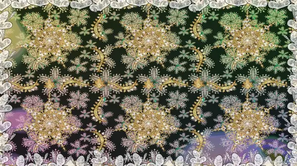 Klasik klasik klasik arka plan. Kusursuz klasik raster altın desenli. Geleneksel oryantasyon süsü. Altın elementlerle gri renklerde altın desen.