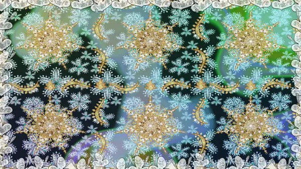 Kusursuz oryantal klasik altın desen. Tarafsız renklerde altın tekrarlayan elementler içeren Raster soyut arkaplanı.