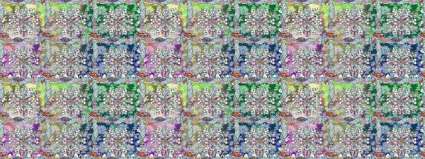 Tarafsız renklerde. Raster illüstrasyonu. Çiçek buketleriyle klasik tarzda kusursuz desen.