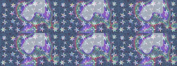 Renkli Yaz Temalı eskiz kalıbı. Düz Çiçek Elementleri Tasarımı. Mavi renkli çiçekler. Raster illüstrasyonunda çiçek deseni çizimi.