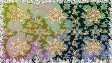 Raster geleneksel, gri renklerde, altın, kusursuz desen. Barok tarzında kusursuz bir doğulu süsü..