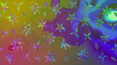 Çiçekleri, deniz kabukları, mandalaları ve suluboya efektleriyle donanma geçmişi. Eskiz modeli etnik tasarım. Yatak çarşafları, ceket, paket tasarımı, kumaş ve moda kavramları için tekstil baskısı.