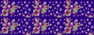 Mavi renkli çiçekler. Raster güzel bir çiçek deseni çizmiş. Tatil havası. Nazik romantik baskı. Bahar mevsimi.