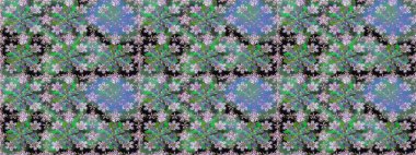 Seamless raster background with flowers. Children style. Colour Spring Theme seamless pattern Background. Flat Flower Elements Design.